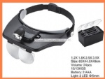 light head magnifier glass with LED